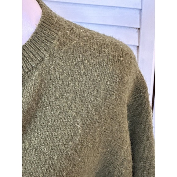 Vintage Olive Green Women’s Button Up Cardigan Lord & Taylor Grunge Kurt Cobain - Picture 4 of 10